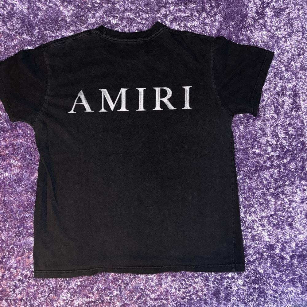 AMIRI Black Short Sleeve Tee with Bold White Logo
